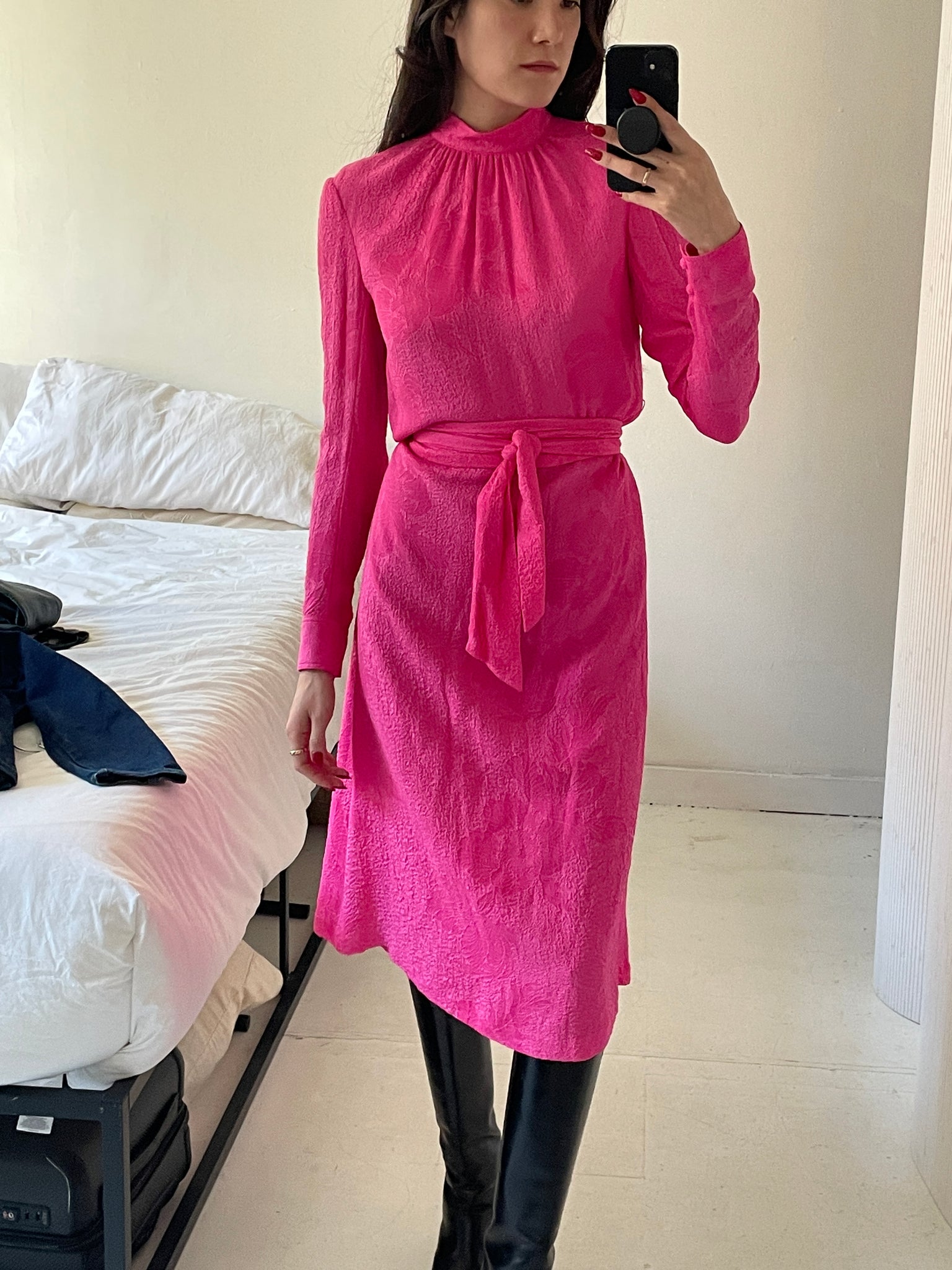 Hot Pink Midi Dress