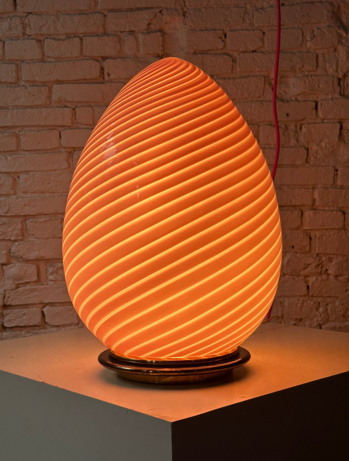 Pink Murano Glass Egg Lamp