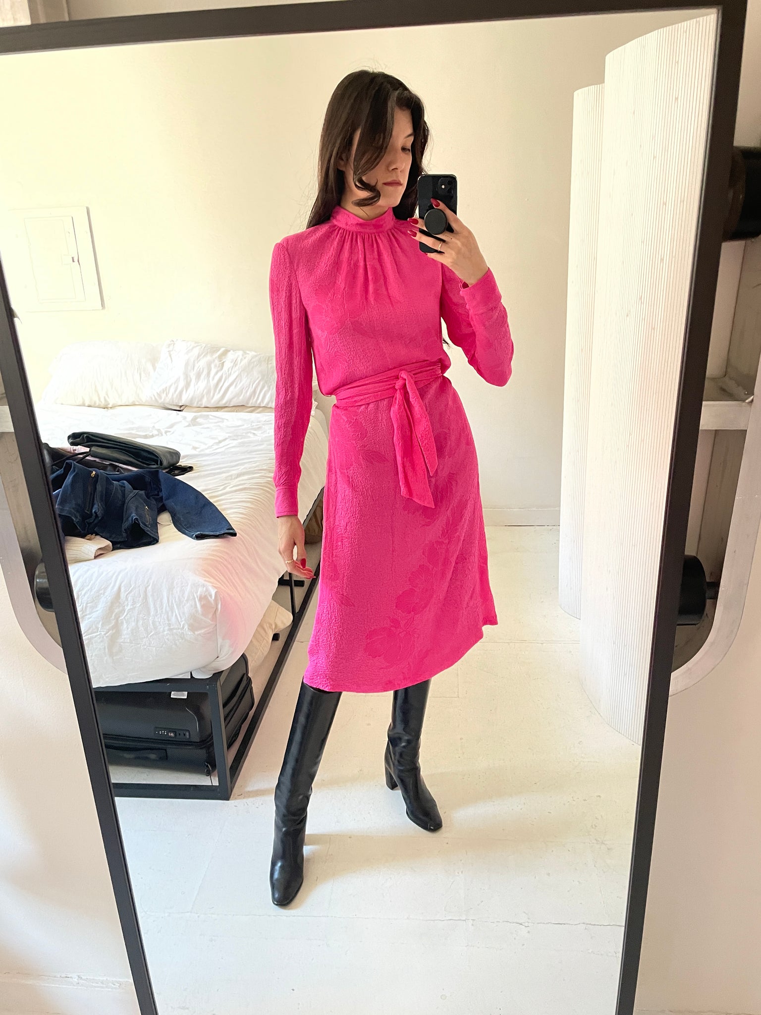 Hot Pink Midi Dress