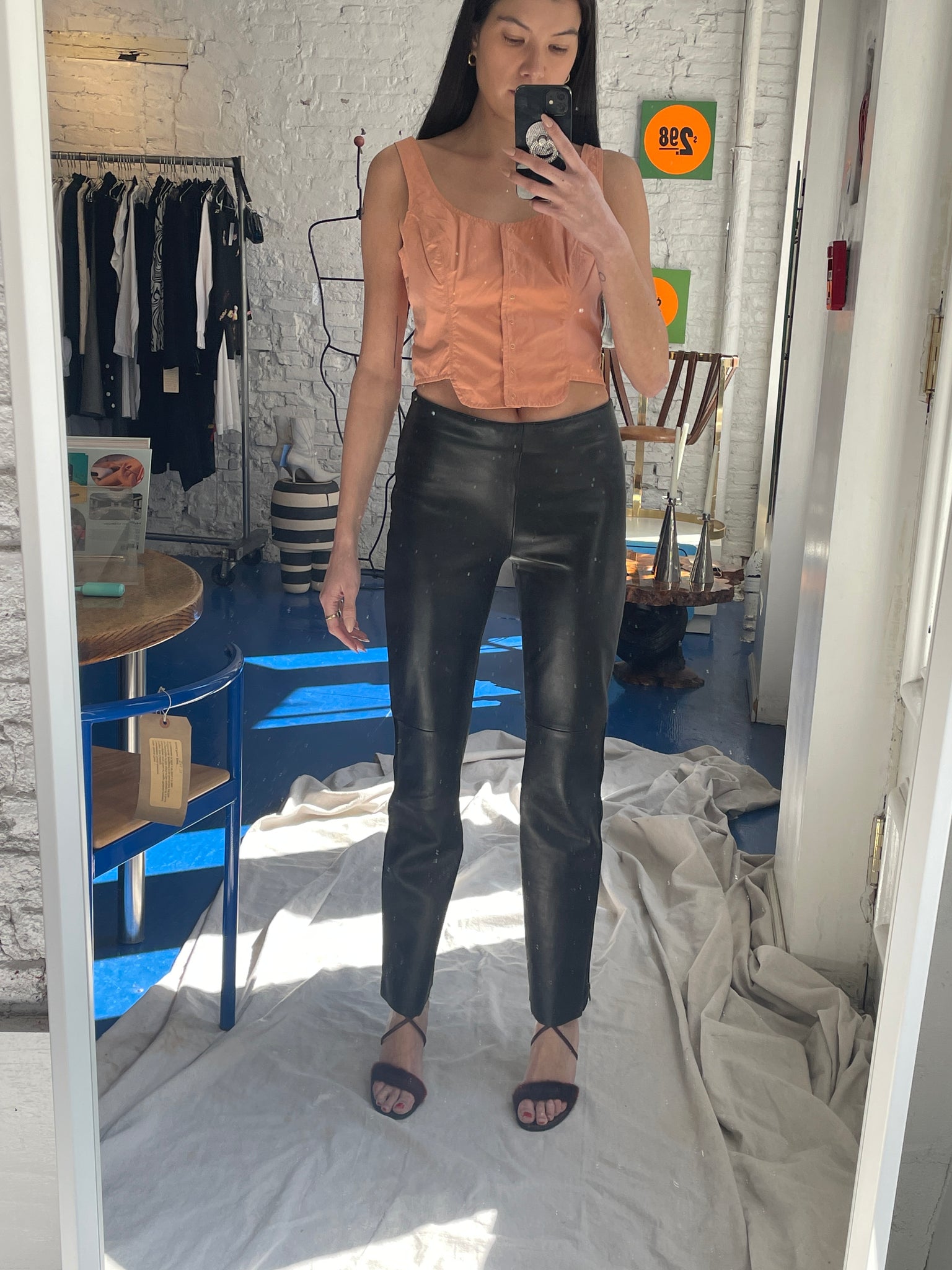 Viola Valenti Zip Leather Pants