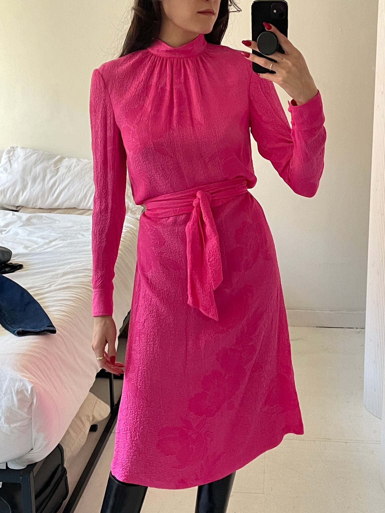 Hot Pink Midi Dress